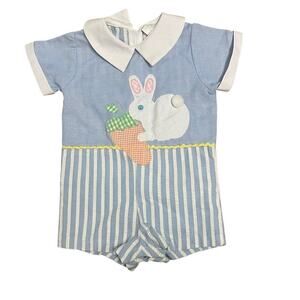 Vintage Good Lad Boys 18 Mo Jon Jon One Piece Bunny Easter Spring Collar